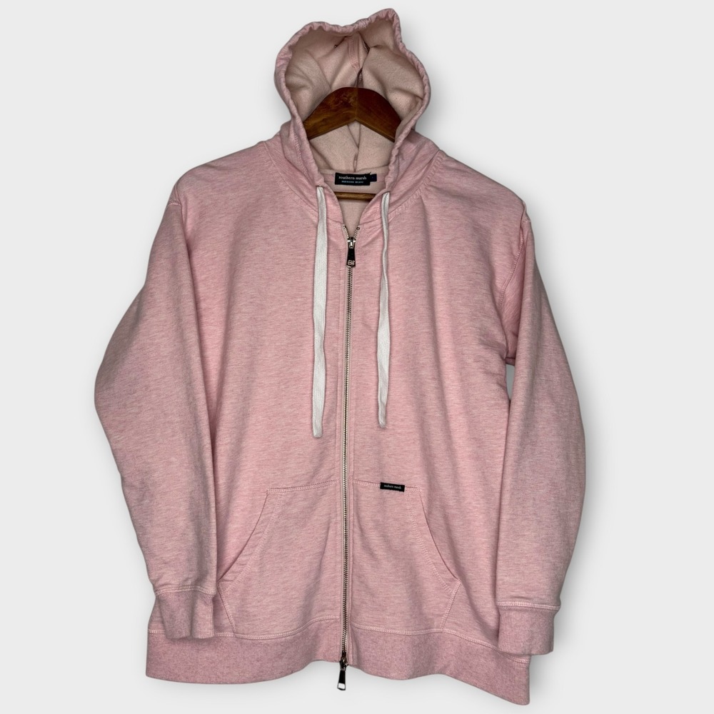 Southern Marsh Light Pink Full Zip Hoodie Embroidered Duck Logo Size Small